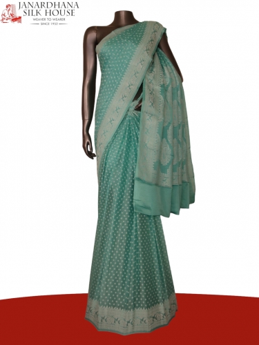 Thread Weave Pure Crepe Silk Saree